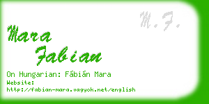 mara fabian business card